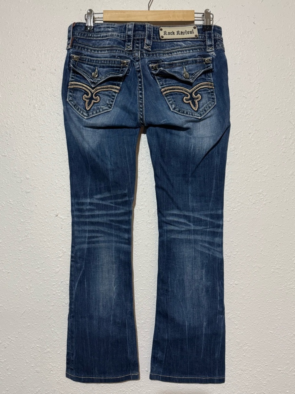 Rock Revival Essie Boot blue jeans size 28 embellished